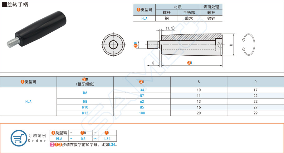 旋转手柄规格参数尺寸材质