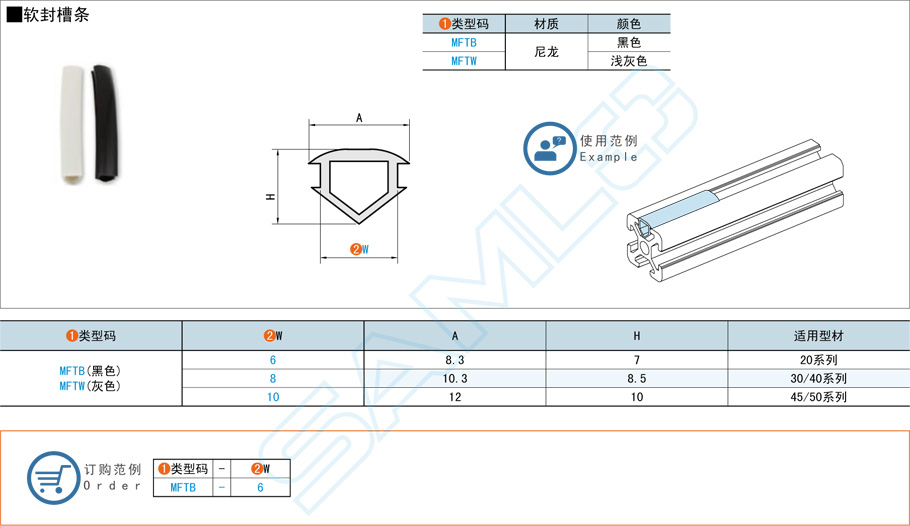 封槽条-尼龙材质规格参数尺寸材质