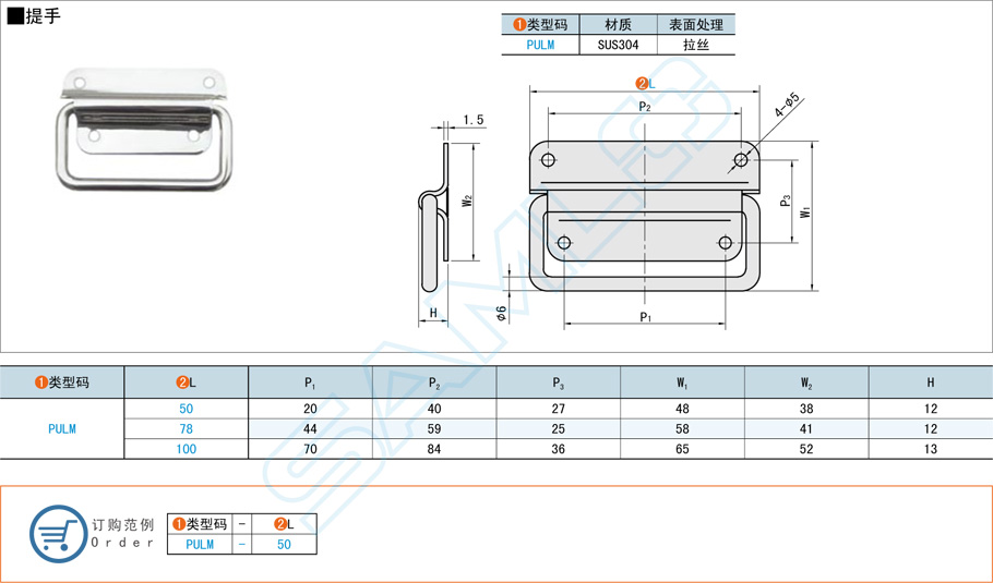 提手门把手PULM规格参数尺寸材质
