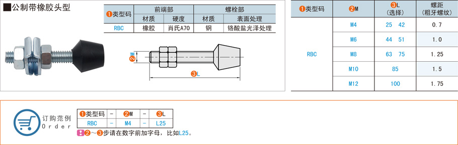 可调压紧夹头配件-公制带橡胶头型规格参数尺寸材质