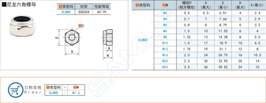 尼龙六角螺母规格参数尺寸材质