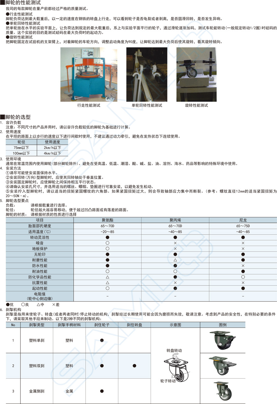 低重心重载脚轮-固定型JCB安装作用与用途