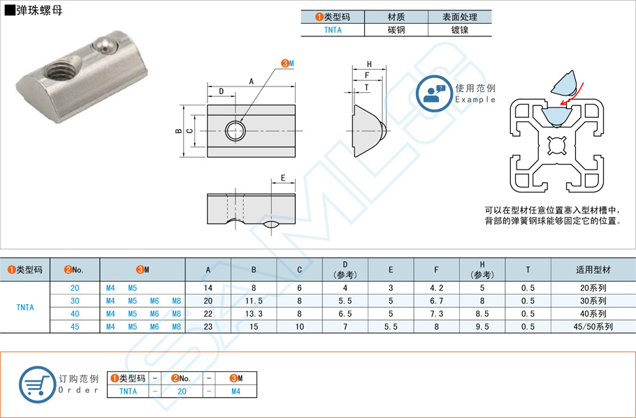 弹珠螺母,弹性螺母规格参数尺寸材质