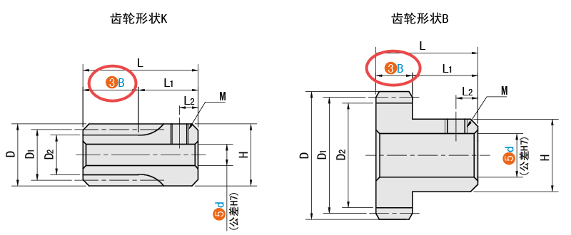 B（齿宽）