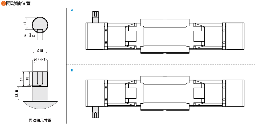 同动轴位置