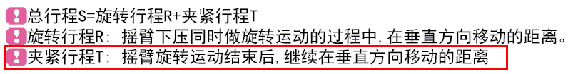 夹紧行程T