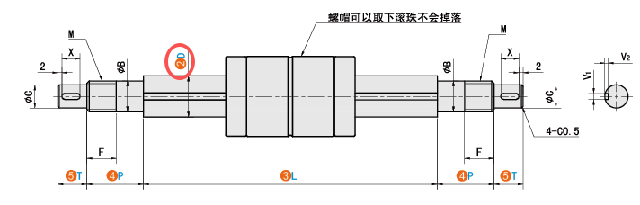 D（轴径）